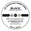 Picture of 25 FT 1/2" 13mm Polyolefin Black Heat Shrink Tubing 2:1 Ratio