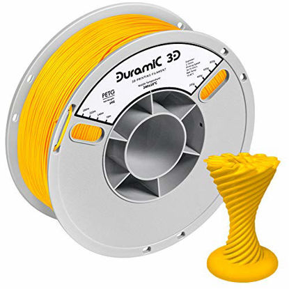 Picture of DURAMIC 3D PETG Printer Filament 1.75mm Yellow, 3D Printing Filament 1kg Spool(2.2lbs), Non-Tangling Non-Clogging Non-Stringing Dimensional Accuracy +/- 0.05 mm