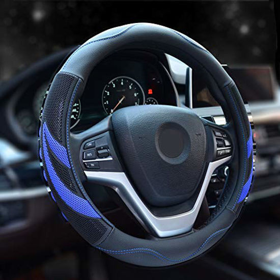 GetUSCart- Alusbell Microfiber Leather Steering Wheel Cover Breathable Auto  Car Steering Wheel Cover for Men Universal 15 Inches (Blue)