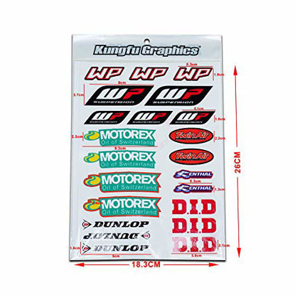 Picture of Kungfu Graphics Micro Sponsor Logo Racing Sticker Sheet Universal (7.2X 10.2 inch), White, MSS (19)