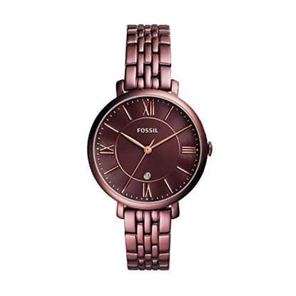 Picture of Fossil Women's Jacqueline Quartz Stainless Three-Hand Watch, Color: Wine (Model: ES4100)