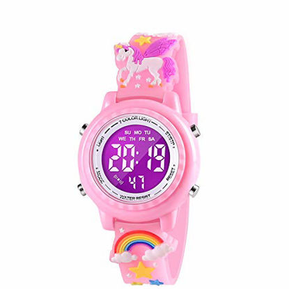 Picture of VAPCUFF Gifts for Girls Age 3 4 5 6 7 8, Toddler Watch Popular Toy for 3 4 5 6 7 Year Old Girl Fun Gift for 3 4 5 6 7 8 9 Year Old Girl- Pink