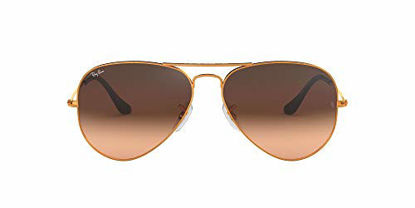 Picture of Ray-Ban unisex adult Rb3025 Classic Gradient Sunglasses, Shiny Light Bronze/Pink/Brown Gradient, 55 mm US