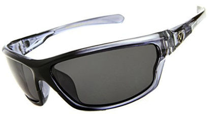 Picture of Nitrogen Men's Rectangular Sports Wrap 65mm Polarized Sunglasses, Clear, Regular