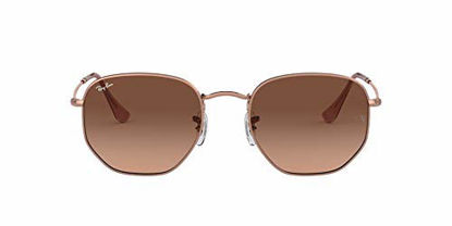 Picture of Ray-Ban unisex adult Rb3548n Flat Lens Sunglasses, Copper/Pink Gradient Brown, 48 mm US