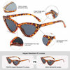 Picture of YOSHYA Retro Vintage Narrow Cat Eye Sunglasses for Women Clout Goggles Plastic Frame (Leoaprd Grey + Red Grey)