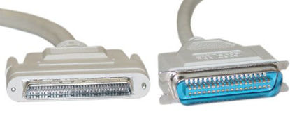 Picture of SCSI II cable, HPDB68 (Half Pitch DB68) Male to Centronics 50 (CN50) Male, 25 Twisted Pairs, Screw, 6 foot