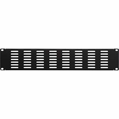 Picture of NavePoint 2U Blank Rack Mount Panel IT Server Network Spacer Slotted Venting
