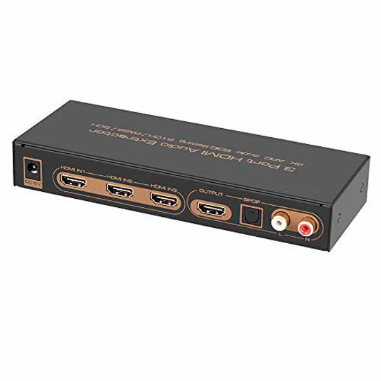 GetUSCart 3x1 HDMI Switch with TOSLINK Optical SPDIF RCA L R