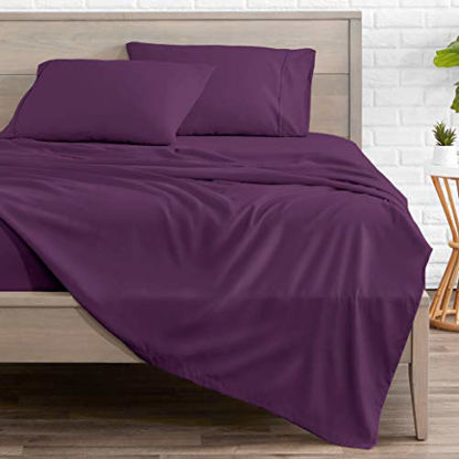 Picture of Bare Home Queen Sheet Set - 1800 Ultra-Soft Microfiber Bed Sheets - Double Brushed Breathable Bedding - Hypoallergenic - Wrinkle Resistant - Deep Pocket (Queen, Plum)