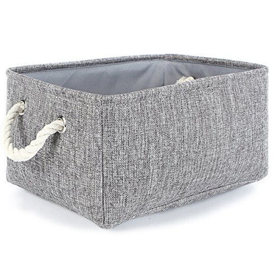 Picture of TheWarmHome Storage Basket Christmas Fabric Basket for gifts with Rope Handles
