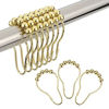 Picture of Amazer Shower Curtain Hooks Rings, Stainless Steel Shower Curtain Rings and Hooks for Bathroom Shower Rods Curtains-Set of 12, Polished Golden