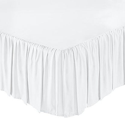 Picture of Amazon Basics Ruffled Bed Skirt - King, Bright White