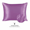 Picture of ShopBedding Luxury Satin Pillowcase for Hair - King Satin Pillowcase with Zipper, Lavender (Pillowcase Set of 2) - Blissford