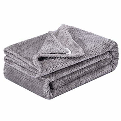 Picture of Fuzzy Throw Blanket, Plush Fleece Blankets for Adults, Toddler, Boys and Girls, Warm Soft Blankets and Throws for Bed, Couch, Sofa, Travel and Outdoor, Camping (Full Twin(70"x80"), XL2-Flint Gray)