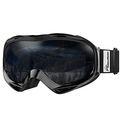 Picture of OutdoorMaster OTG Ski Goggles - Over Glasses Ski / Snowboard Goggles for Men, Women & Youth - 100% UV Protection (Black Frame + VLT 8% Black Lens)