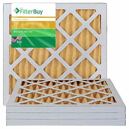 Picture of AFB Gold MERV 11 14x14x1 Pleated AC Furnace Air Filter. Pack of 4 Filters. 100% produced in the USA.