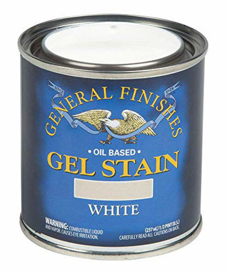 Picture of General Finishes Oil Base Gel Stain, 1/2 Pint, White
