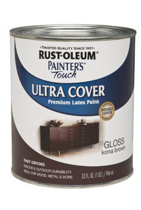 Picture of Rust-Oleum 1977730-6PK Painter's Touch Latex Paint, Half Pint, Gloss Kona Brown, 6 Pack