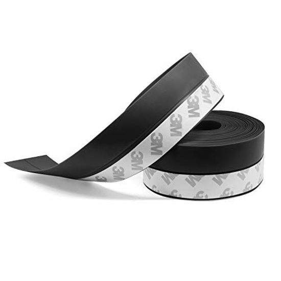 GetUSCart Weather Stripping, Silicone Door Seal Strip Door, 16 Feet Long Black (Width 25mm)
