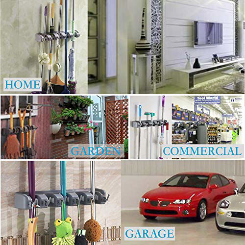 GetUSCart HYRIXDIRECT Mop and Broom Holder Wall Mount Heavy Duty Stainless Steel Broom Holder