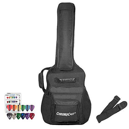 Picture of ChromaCast CC-AMJPB-BAG-KIT-1 Acoustic Mini Jumbo Padded Gig Bag with Guitar Strap and Pick Sampler