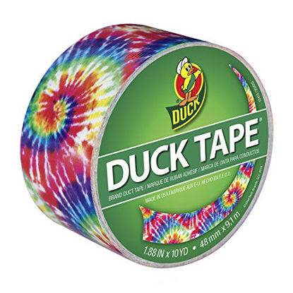 Picture of Duck 283268 Printed Duct Tape Single Roll, 1.88 Inches x 10 Yards, Love Tie Dye