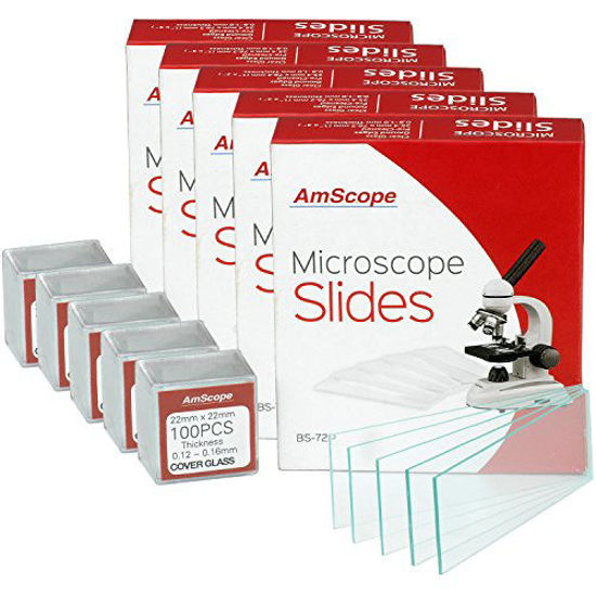 Picture of AmScope BS-72P-100S-22 72 Pieces of Pre-Cleaned Blank Microscope Slides (5 Count)