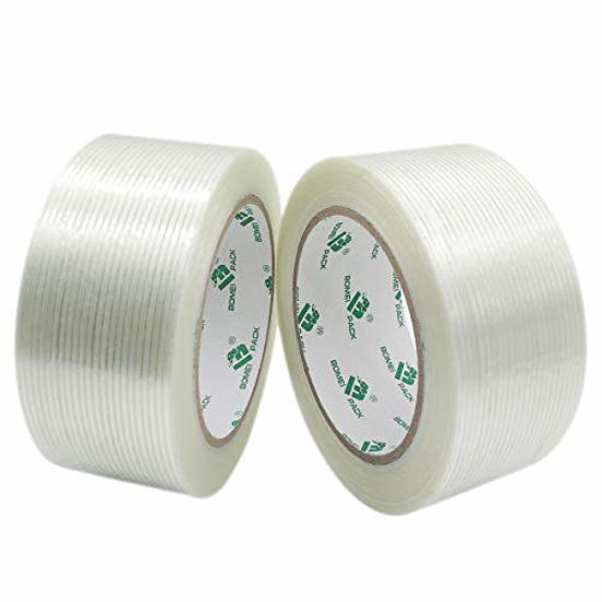 GetUSCart Mono Filament Strapping Tape, 2 Roll 2 Inch x 35 Yards 5.3