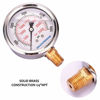 Picture of Measureman 2-1/2" Dial Size, Liquid Filled Hydraulic Pressure Gauge, 0-5000psi/kpa, 304 Stainless Steel Case, 1/4"NPT Lower Mount