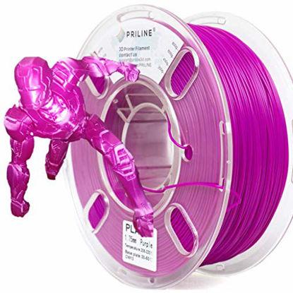 Picture of PRILINE PLA-1KG 1.75 3D Printer Filament, Dimensional Accuracy +/- 0.03 mm, 1kg Spool, 1.75 mm, Purple (Pantone Code:2593C)