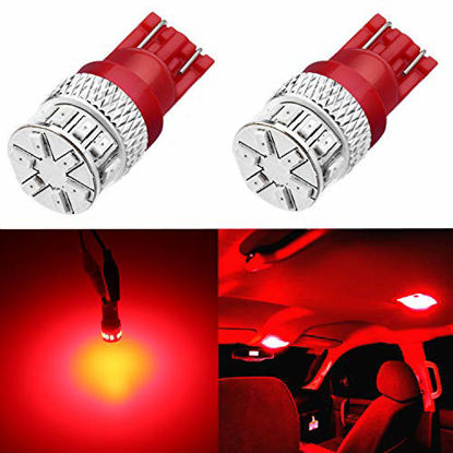 Picture of Alla Lighting Xtreme Super Bright 168 194 LED Lights Bulbs T10 Wedge 3014 18-SMD 12V W5W 2825 LED Bulbs Replacement for Cars Trucks Interior Dome Map Trunk Courtesy License Plate Lights, Pure Red
