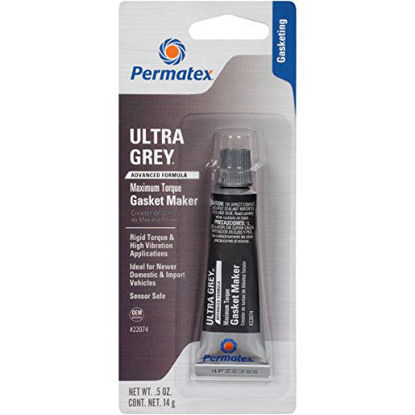 Picture of Permatex 22074 Ultra Grey Rigid High-Torque RTV Silicone Gasket Maker, 0.5 oz., Pack of 1