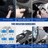 Picture of VARSK 4-in-1 Car Vacuum Cleaner, Tire Inflator Portable Air Compressor with Digital Tire Pressure Gauge LCD Display and LED Light, 12V DC Air Compressor Pump, 15FT Cord, Bonus HEPA Filter and Nozzles