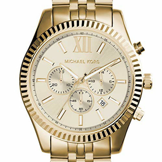 GetUSCart- Michael Kors Lexington Gold-Tone Stainless Steel Watch MK8281