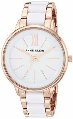 Picture of Anne Klein Women's Rose Gold-Tone and White Bracelet Watch
