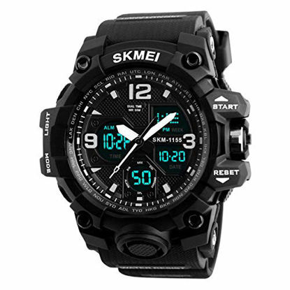 Picture of Mens Digital Watches 50M Waterproof Outdoor Sport Watch Military Multifunction Casual Dual Display Stopwatch Wrist Watch - Black13