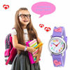 Picture of Jewtme Kids Time Teacher Watches 3D Cute Cartoon Silicone Children Toddler Wrist Watches for Ages 3-10 Boys Girls Little Child Heart-Shaped Purple
