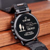 Picture of BOBO BIRD Mens Personalized Engraved Wooden Watches, Stylish Wood & Stainless Steel Combined Quartz Casual Wristwatches for Men Family Friends Customized Watch (b-for Dad from Son)