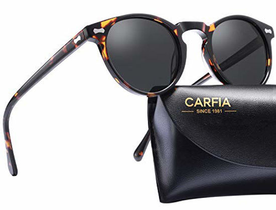Picture of Carfia Retro Round Polarized Sunglasses for Men UV Protection CA5288L