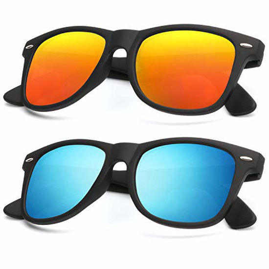 Picture of Polarized Sunglasses for Men and Women Matte Finish Sun glasses Color Mirror Lens 100% UV Blocking