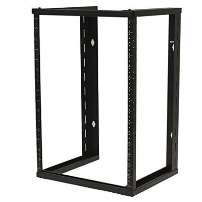 Picture of NavePoint 15U Wall Mount Open Frame 19 Inch Server Equipment Rack Threaded 16 inch Depth Black
