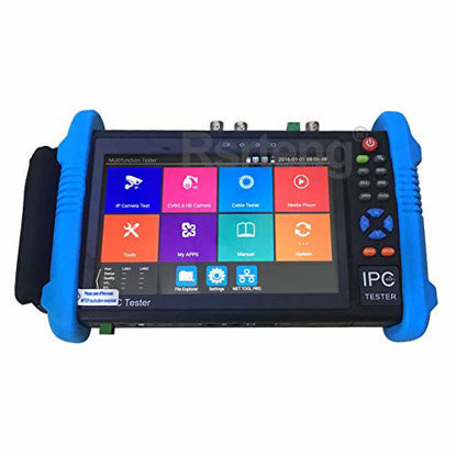 Picture of Rsrteng IPC-9800ADHS Plus+ CCTV Camera Tester 7-inch IPS Touch Screen Monitor CCTV Tester with HDTVI/HDCVI/AHD/SDI/IP Camera Support POE WiFi 4K H.265 HDMI 8GB TF Card DC24V DC12V DC5V Power