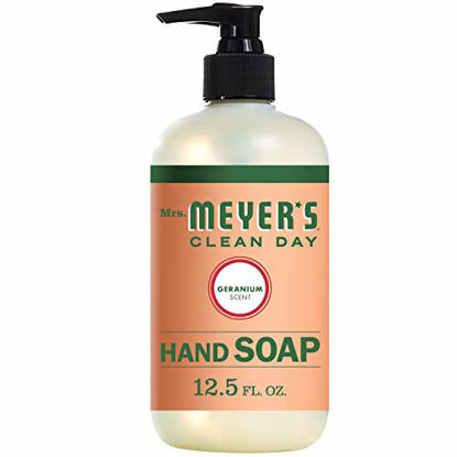 Picture of Mrs. Meyer's Clean Day Liquid Hand Soap, Cruelty Free and Biodegradable Formula, Geranium Scent, 12.5 oz
