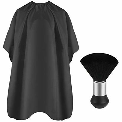 Picture of Professional Hair Cutting Cape with Neck Duster Brush, Salon Barber Cape, Hair Cutting Accessories (Solid color)