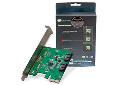 Picture of I/O CREST 2 Port SATA III PCI-e 2.0 x1 Controller Card Asmedia ASM1061 Non-Raid with Low Profile Bracket SY-PEX40039