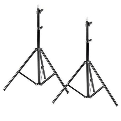 Picture of Neewer 6.23 Feet/190CM Aluminum Light Tripod Stands For Studio Kits, Photography Lights, Softboxes(Black,2 Pack)