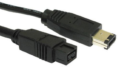 Picture of AYA 10Ft (10 Feet) FireWire Cable IEEE-1394b 9pin-6pin 800/400Mbps Compatible with Windows, Mac, Sony iLink