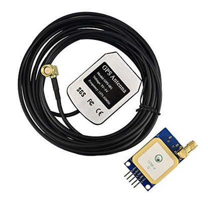 Picture of Gowoops GPS Module with 3m Active Antenna for Arduino STM32 51 Single Chip Microcomputer