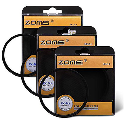 Picture of ZoMei 67mm Star-Effect Cross Starburst Twinkle Lens + 4 Points Star Filter + 6 Points Star Filter + 8 Points Star Filter Set for Canon Nikon
